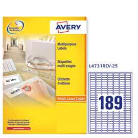 Etichetta adesiva L4731REV bianca rimovibili 25fg A4 25,4x10mm (18et