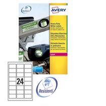 Poliestere adesivo L4773 bianco 20fg A4 63,5x33,9mm (24et/fg) laser