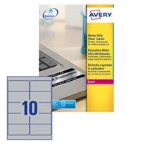 Poliestere adesivo L6012 argento 20fg A4 96x50,8mm (10et/fg) laser A