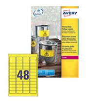 Poliestere adesivo L6103 giallo fluo 20fg A4 45,7x21,2mm (48et/fg) l