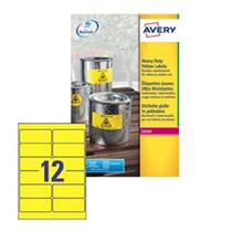 Poliestere adesivo L6107 giallo fluo 20fg A4 99,1x42,3mm (12et/fg) l