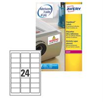 Poliestere adesivo extra L6141 bianco 20fg A4 63,5x33,9mm (24et/fg)