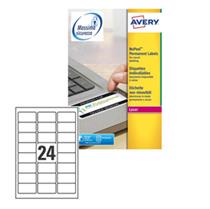 Poliestere adesivo L6146 bianco antim. 20fg A4 63,5x33,9mm (24et/fg)