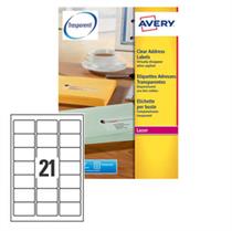 Poliestere adesivo L7560 trasparente 25fg A4 63,5x38,1mm (21et/fg) l