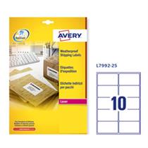 Poliestere adesivo L7992 bianco imperm 25fg A4 99,1x57mm (10et/fg) l