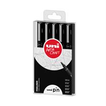 Astuccio Pin fineliner nero 5 gradazioni assortiti Uni Mitsubishi