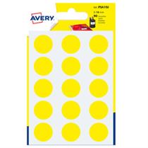 Blister 90 etichetta adesiva tonda PSA giallo Ã˜19mm Avery