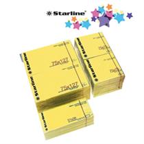 BLOCCHETTO BIGLIETTI ADESIVI GIALLO 50X40mm 100fg 70gr Starline