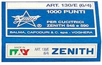 Punti Zenith 130/E - 6/4 - acciaio naturale - scatola da 1000 punti