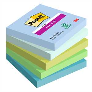 BLOCCO 90foglietti Post-it 76x76 colori assortiti conf.5 pezzi