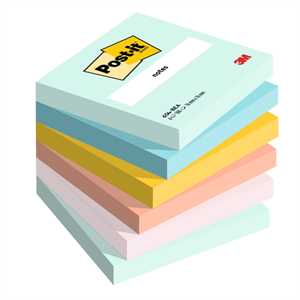 BLOCCO 90 foglietti Post-it 76x76 - CONFEZIONE DA 6 PEZZI