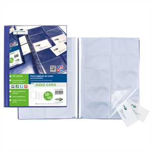 Porta biglietti da visita - 21 x 29,7 cm - 10 buste con 10 -col.Blu