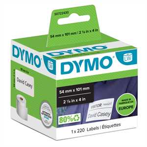 Rotolo 220 etichette DYMO- 54mm x 101mm - carta