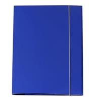 Cartella 3 lembi con elastico - A4 - dorso variabile col. blu
