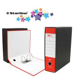 Registratore Starbox - dorso 8 cm - commerciale - rosso - Starline