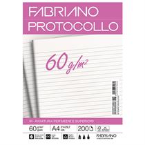 Foglio protocollo - A4 - 1 rigo - 60 gr - Fabriano - conf. 200 pezzi