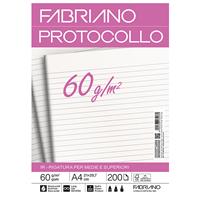 Foglio protocollo - A4 - 1 rigo - 60 gr - Fabriano - conf. 200 pezzi