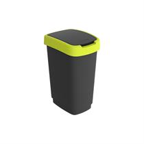 Pattumiera con coperchio basculante 25L- nero/verde lime